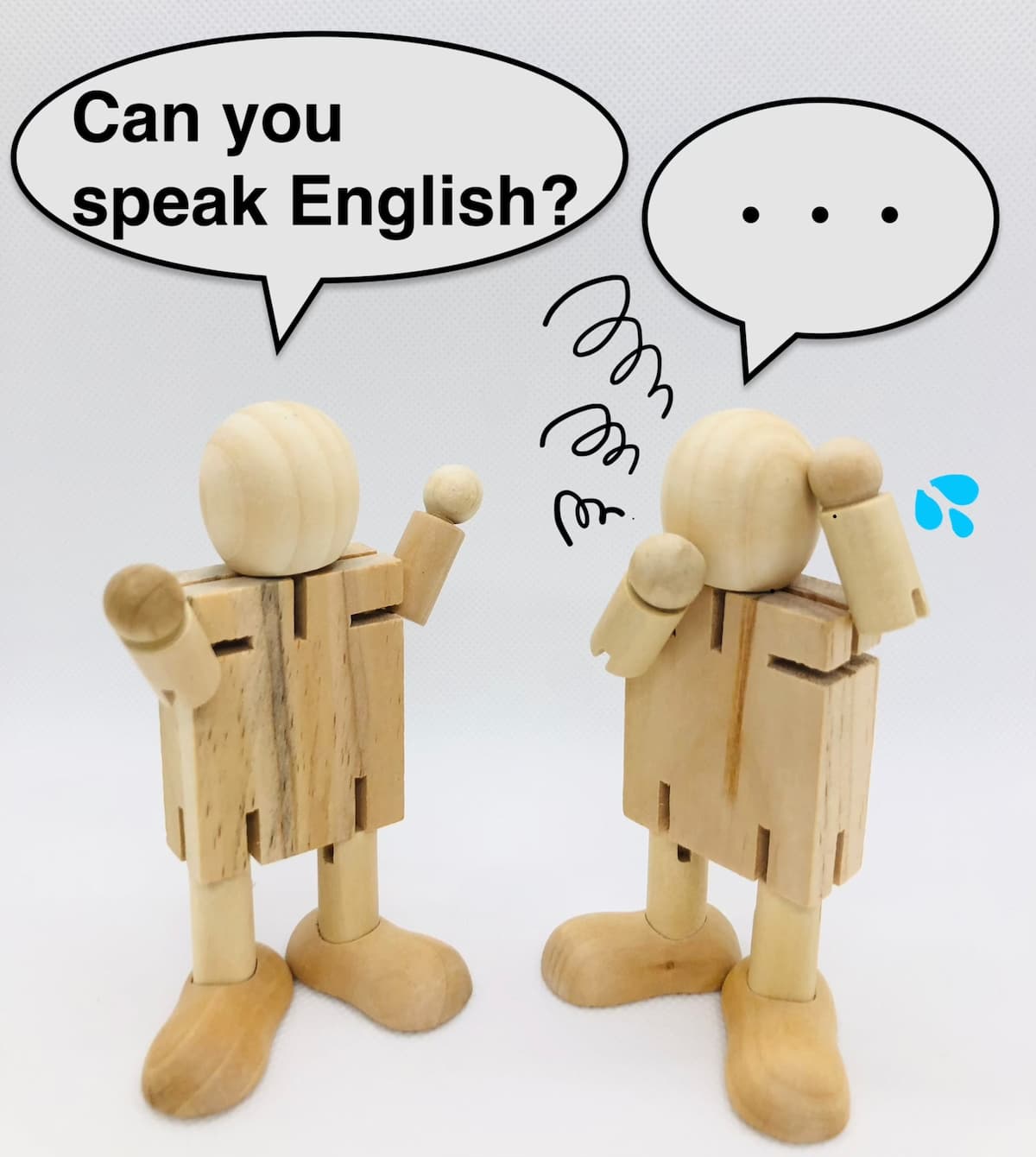 英語が分からず話せない人のイメージ絵