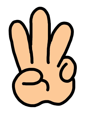 指三本のイラスト写真