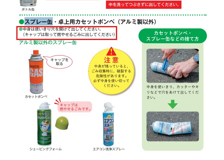 函南町公式ごみの出し方便利帳 切り取り写真